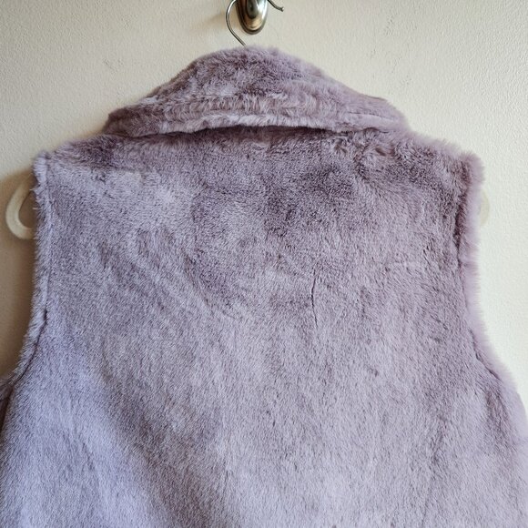 *NWT* Uchuu Reversible Faux Fur Purple/Lilac Long Vest - One Size - Picture 7 of 16